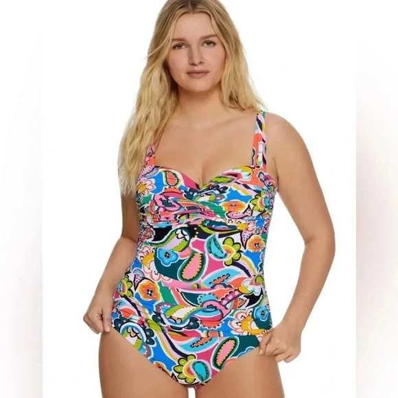 Bleu Rod Beattie Go For Bold Shirred Underwire One-Piece - Picture 5 of 13